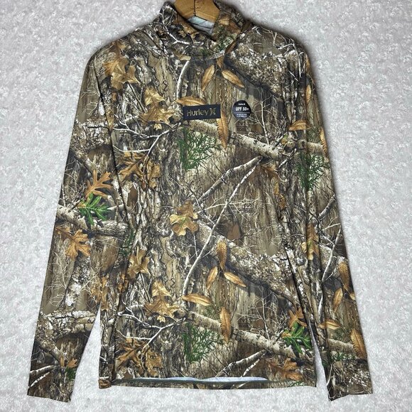 Hurley Realtree Edge UPF 50+ Camouflage Long Sleeve Hoodie Size Medium - Picture 1 of 7